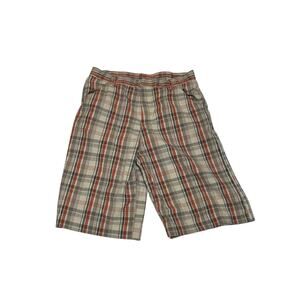 The Children’s Place Boys Plaid Cotton Shorts Size 12 Orange Beige Vintage